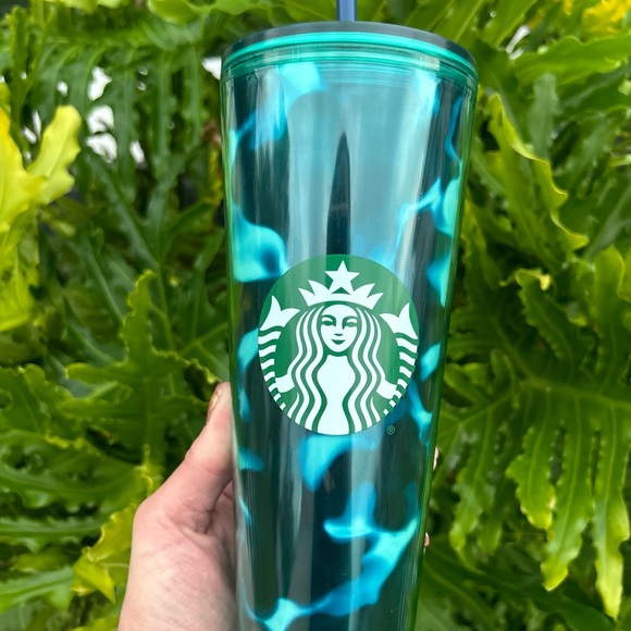 Starbucks Green Wave Cold Cup Turquoise Tumbler 24oz Venti New 2020 Animal Print - Picture 8 of 15